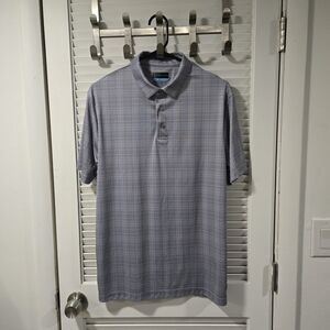 PGA Tour Gray and Blue Men's Polo Shirt